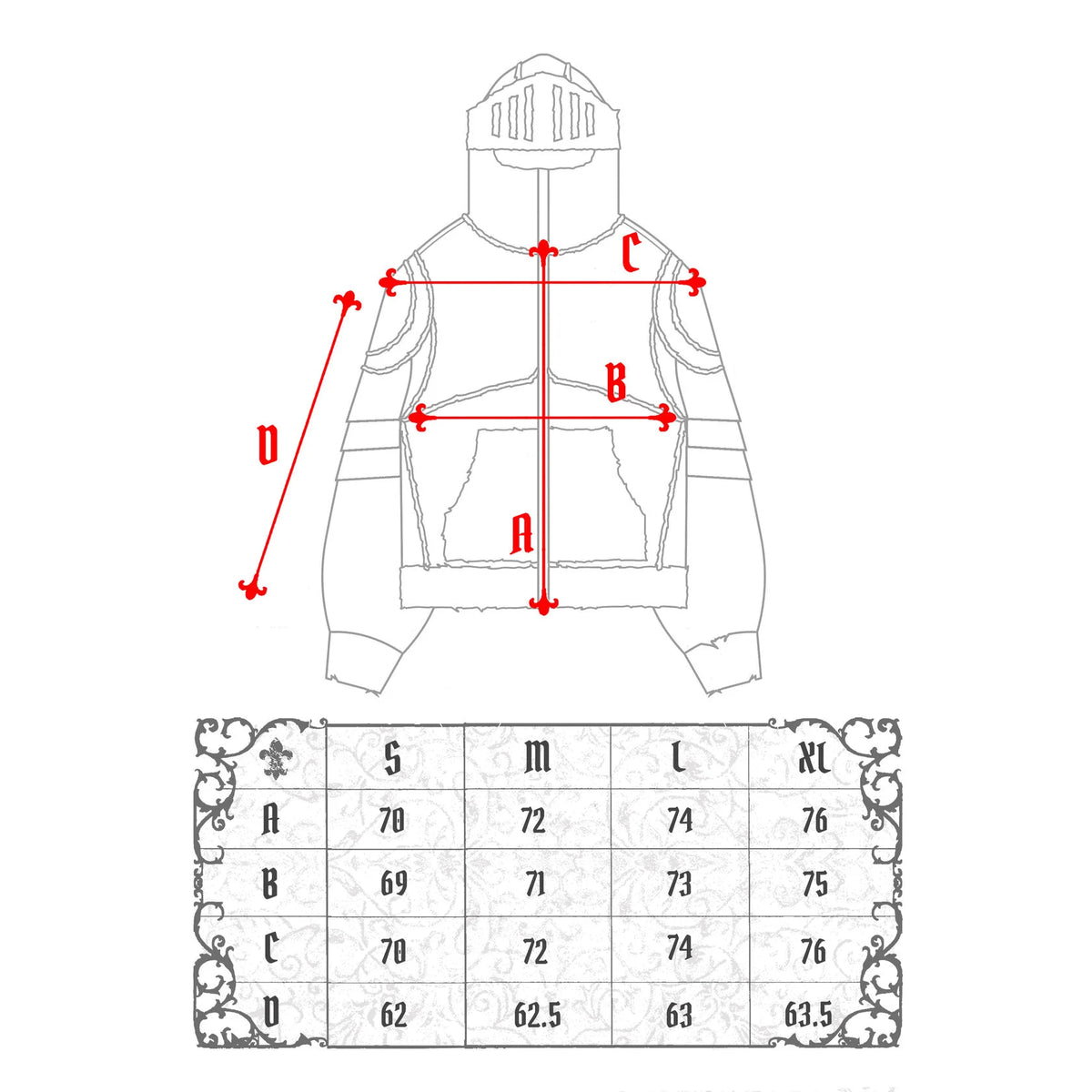 GREY KNIGHT FULL ZIP HOODIE